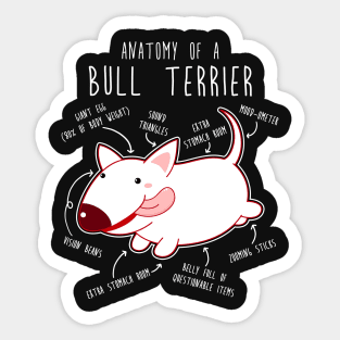 Bull Terrier Dog Anatomy Sticker